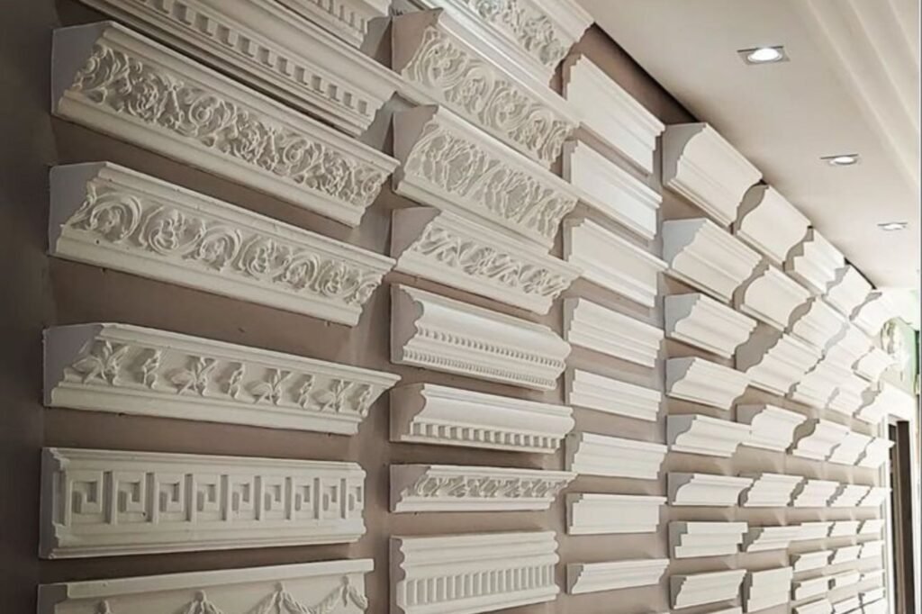 Louvers wall panels for living room interiors