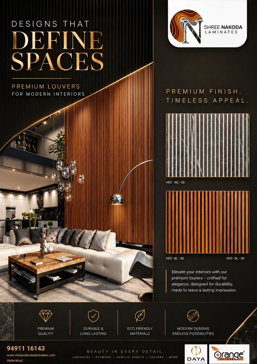 Wooden Finish Louvers Panels Dealers in Hyderabad | Shree Nakoda Laminates